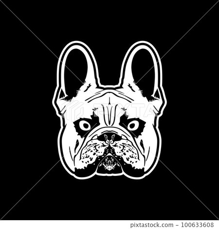 Bulldog Dog Head Vector Illustration, For Petshop Logo, Sticker Design Or Souvenir Pin Bulldog Dog Head Vector Illustration, For Petshop Logo, Sticker Design Or Souvenir Pin 100633608