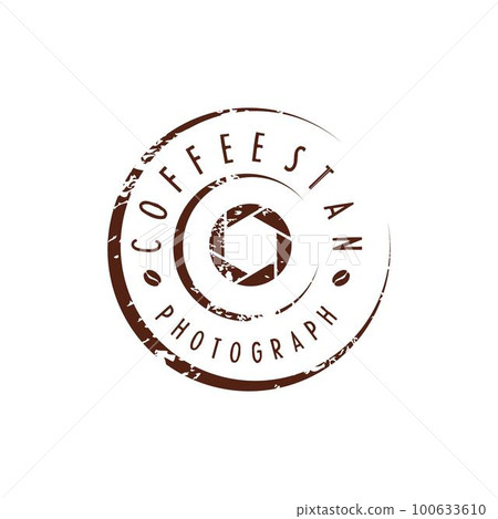 Coffee saucer stain with Shutter aperture camera lens logo for photography studio logo Coffee saucer stain with Shutter aperture camera lens logo for photography studio logo 100633610
