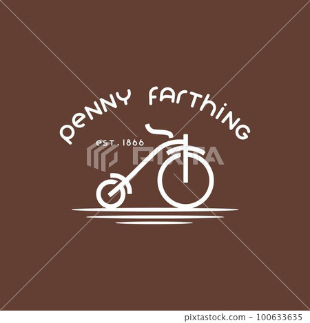 Penny Farthing Vintage Bike Logo Simple Minimalist Design 100633635