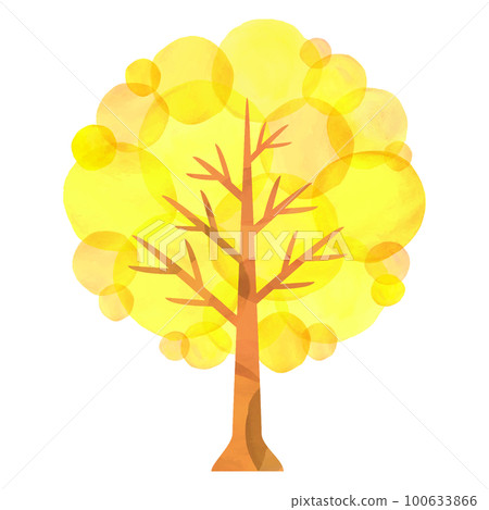 樹樹水彩水彩觸摸秋天的樹葉秋天 樹樹水彩水彩觸摸秋天的樹葉秋天 100633866