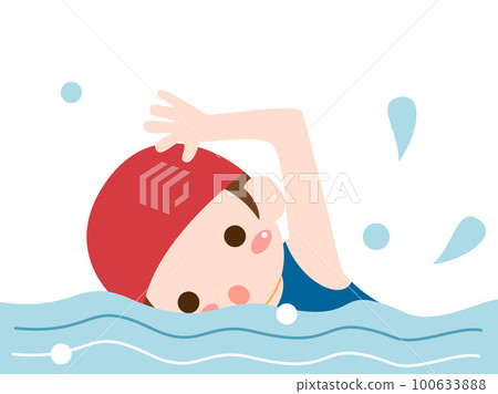Illustration of a girl swimming 100633888