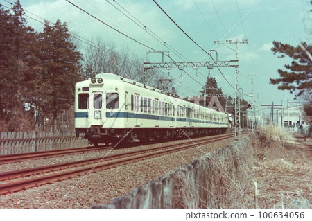 Odakyu's air-conditioning test car, 1 car No. 2478 of the series 2400, Sagami-Ono - Odakyu Sagamihara, March 14, 1978 100634056