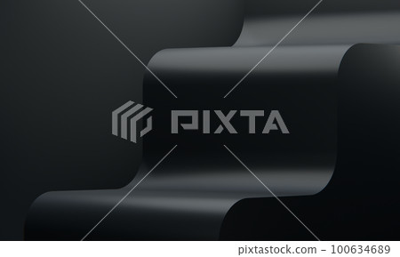 Fashion product background and stand black podium display with blank backdrops. 100634689