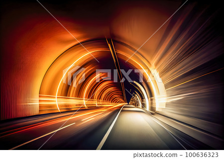 3D Rendering of abstract fast moving stripe lines. Tunnel from lines. Generative AI, Generative, AI 3D Rendering of abstract fast moving stripe lines. Tunnel from lines. Generative AI, Generative, AI 100636323