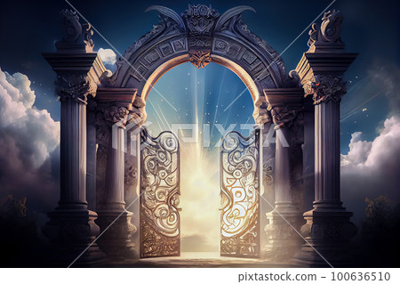 Door to Heaven. Light at end of the tunnel. Generative AI, Generative, AI Door to Heaven. Light at end of the tunnel. Generative AI, Generative, AI 100636510