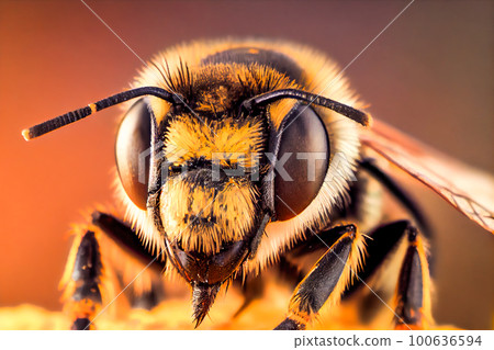 insect wasp maro close-up. Generative AI, Generative, AI 100636594