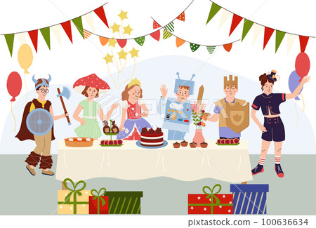 Kids Party Flat Composition 100636634