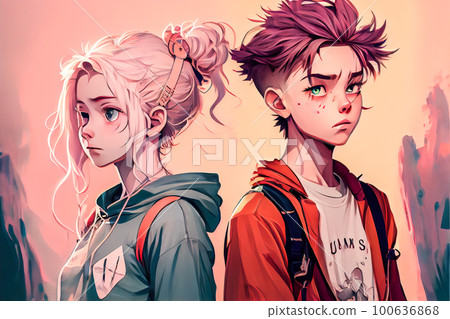 anime boy Stock Illustration