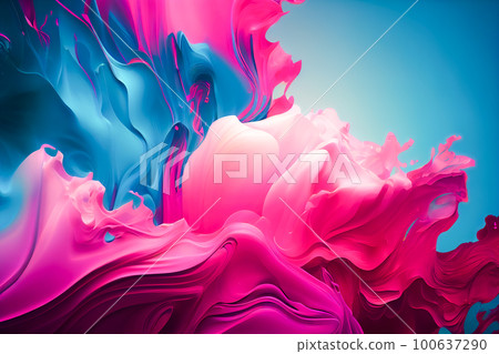 abstract background mix of pink and green water colors. Generative AI abstract background mix of pink and green water colors. Generative AI 100637290