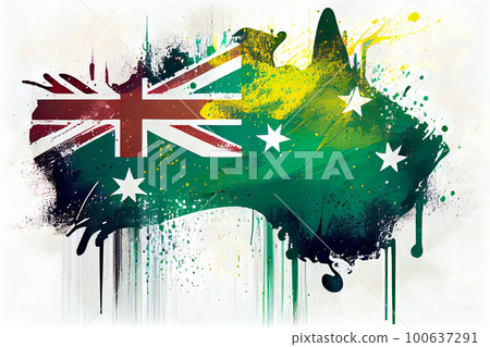 abstract flag painted with paint. Generative AI 100637291
