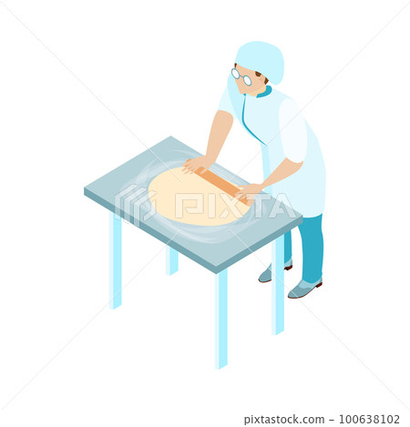 Isometric Baker Illustration 100638102