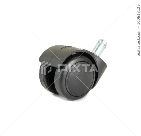 Polyurethane quiet wheels for office or computer chair isolated on white background. Polyurethane quiet wheels for office or computer chair isolated on white background. 100638129