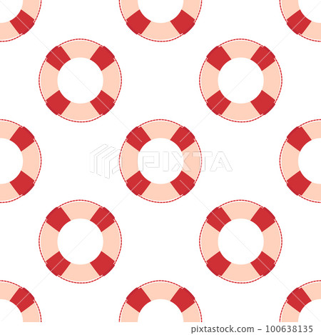 cartoon seamless pattern of lifebuoy, vector illustration 100638135