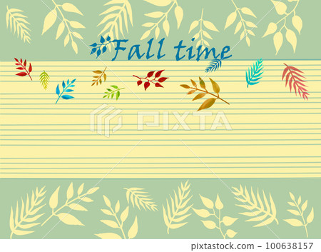 Fall leaves vintage vector card template 100638157