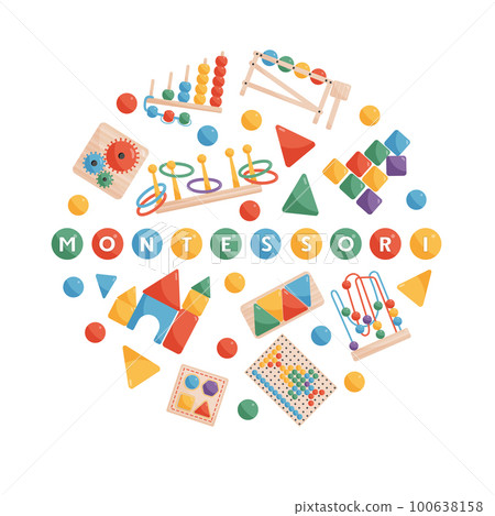 Montessory Educational Games Round Concept Montessory Educational Games Round Concept 100638158