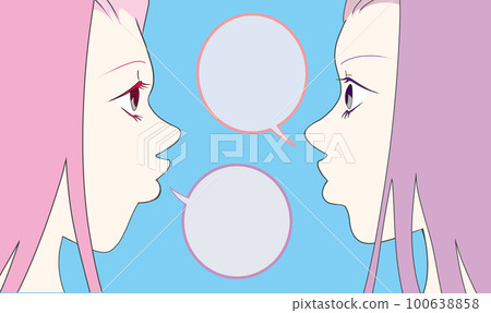 Profile illustration of two cute girls (2) Profile illustration of two cute girls (2) 100638858