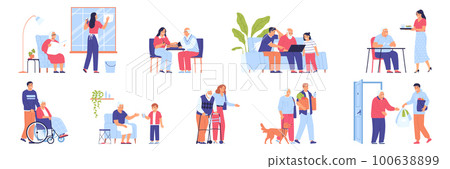 Elderly People Help Set 100638899