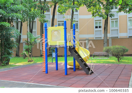 a Colorful playground on yard in the park. 15 Sept 2013 100640385