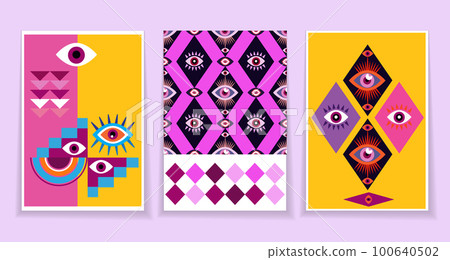 Abstract eye set 3 cards 14 100640502