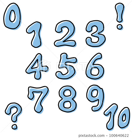 圓角流行氣氛數字設置藍色 圓角流行氣氛數字設置藍色 100640622