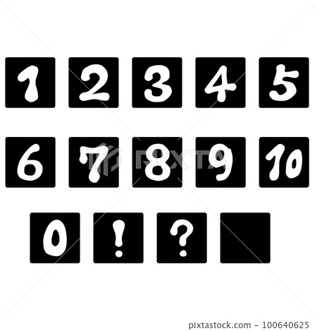 Pop atmosphere number square icon set 100640625