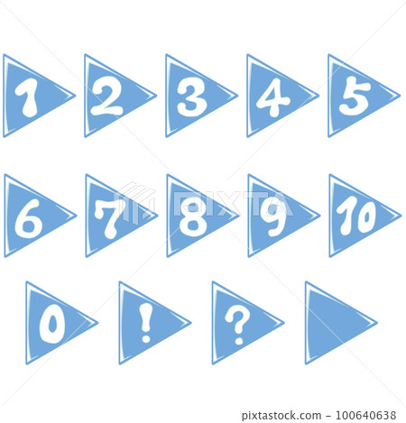 Pop atmosphere number triangle icon set with... - Stock Illustration ...