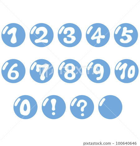 Pop atmosphere number circle icon set with highlight 100640646