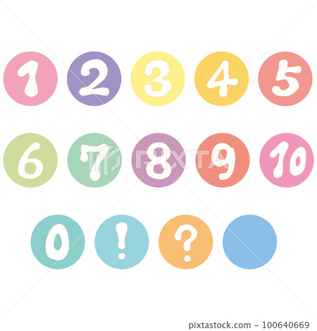Pop atmosphere number colorful circle icon set 100640669