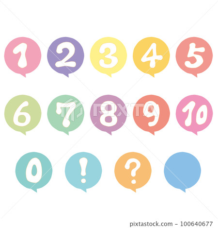 Pop atmosphere number speech bubble colorful icon set 100640677