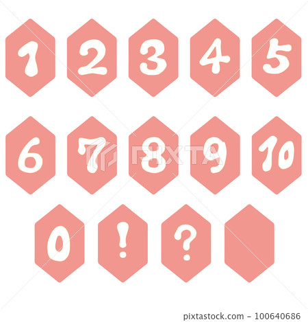 流行氛圍數水晶風格六邊形圖標集（紅色） 100640686