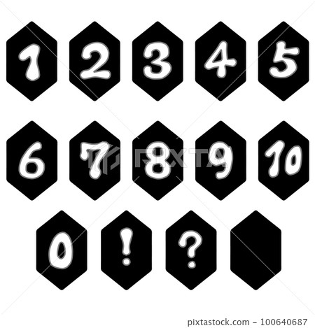 流行氣氛數字水晶風格六邊形圖標集 流行氣氛數字水晶風格六邊形圖標集 100640687