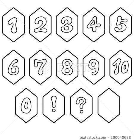 流行氣氛數字水晶風格六邊形圖標線描集 流行氣氛數字水晶風格六邊形圖標線描集 100640688