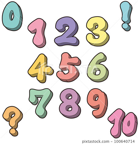 A colorful number set with a three-dimensional pop atmosphere 100640714
