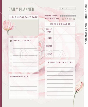 Minimalistic planners , daily, weely, monthly. Annual wall calendar planner template. Week starts on Monday.Clear and simple printable to do list. Business organizer page. Paper sheet. 100642481