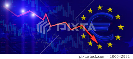 European stock market fall concept 100642951