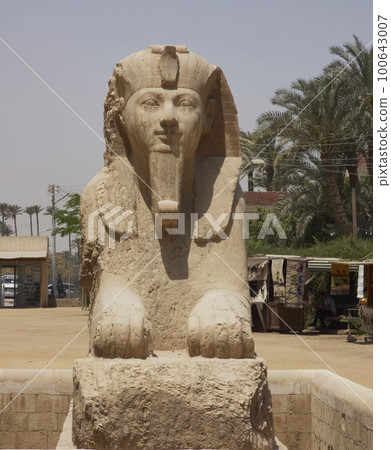 Alabaster sphinx in Egypt captured on a sunny day 100643007