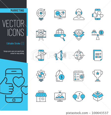 Marketing Strategies Icon Set 100643537