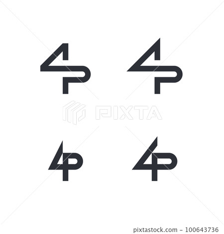 4P Monogram United Icon Logo Set 4P Monogram United Icon Logo Set 100643736