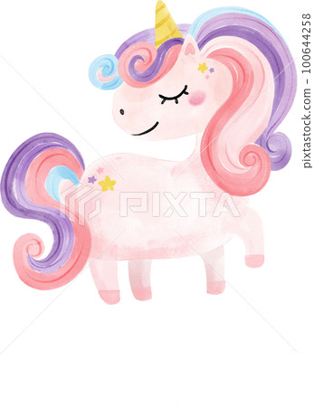 cute fancy magical purple baby unicorn children cartoon kid watercolour hand painting illustration cute fancy magical purple baby unicorn children cartoon kid watercolour hand painting illustration 100644258