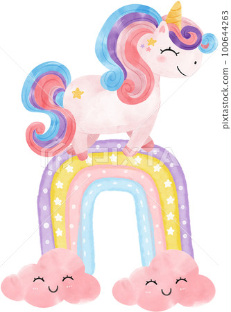 cute fancy magical purple baby unicorn children cartoon kid watercolour hand painting illustration cute fancy magical purple baby unicorn children cartoon kid watercolour hand painting illustration 100644263