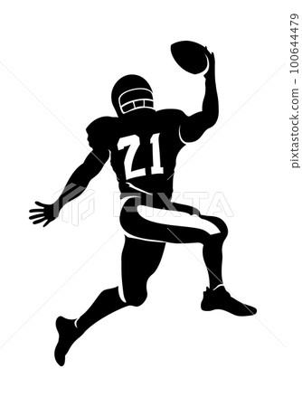American Football Player Silhouette 100644479