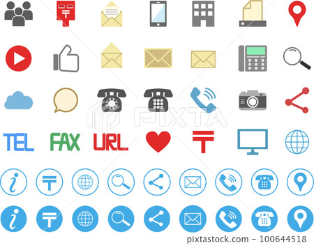 可用於名片等的圖標插圖集。 100644518