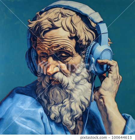 Michelangelo working on a laptop 100644613