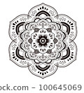 Flower-like mandala black and white monochrome 100645069