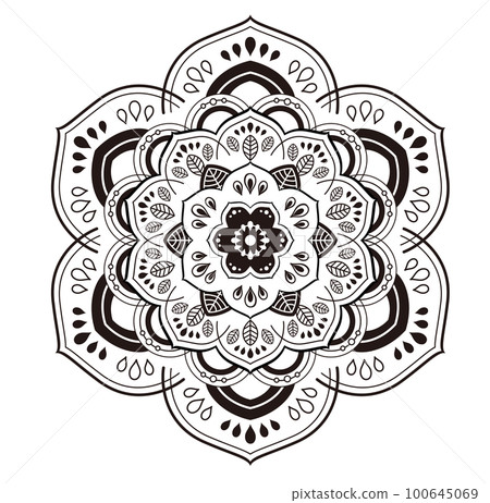 花樣曼陀羅黑白單色 100645069