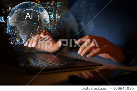 concept of  AI and computer technology 100645080