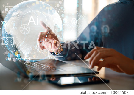 concept of  AI and computer technology 100645081