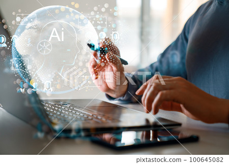 concept of  AI and computer technology 100645082