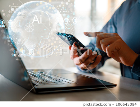 concept of  AI and computer technology 100645084