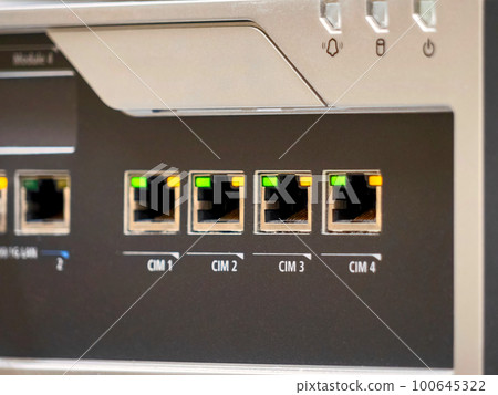 Ethernet ports of communication equipment in a test mode Ethernet ports of communication equipment in a test mode 100645322